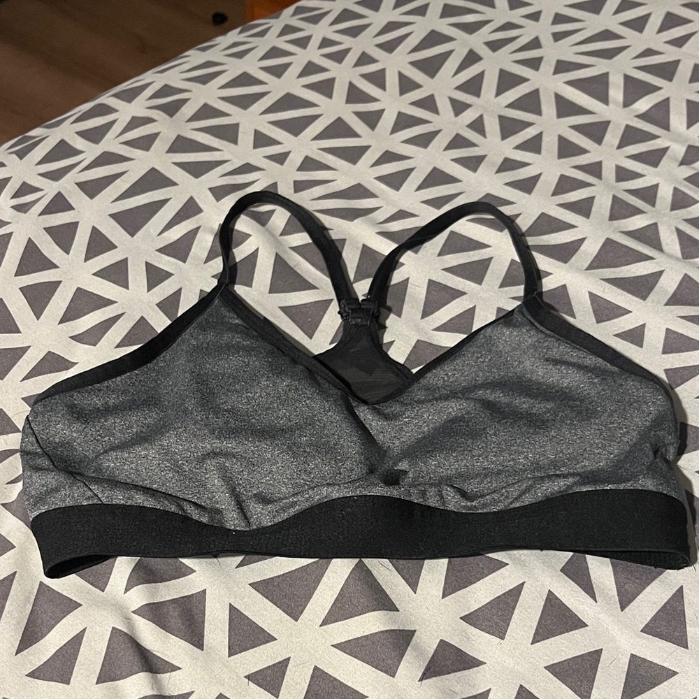 Athletic Works Charcoal and Black Sports Bra